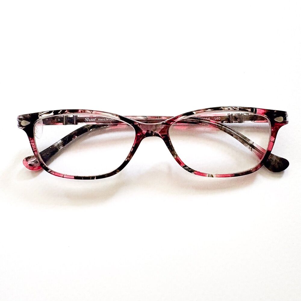 READ Persol Womens Eyeglasses Pink Pattern FRAMES ONLY Splayed Flared 52-16-140